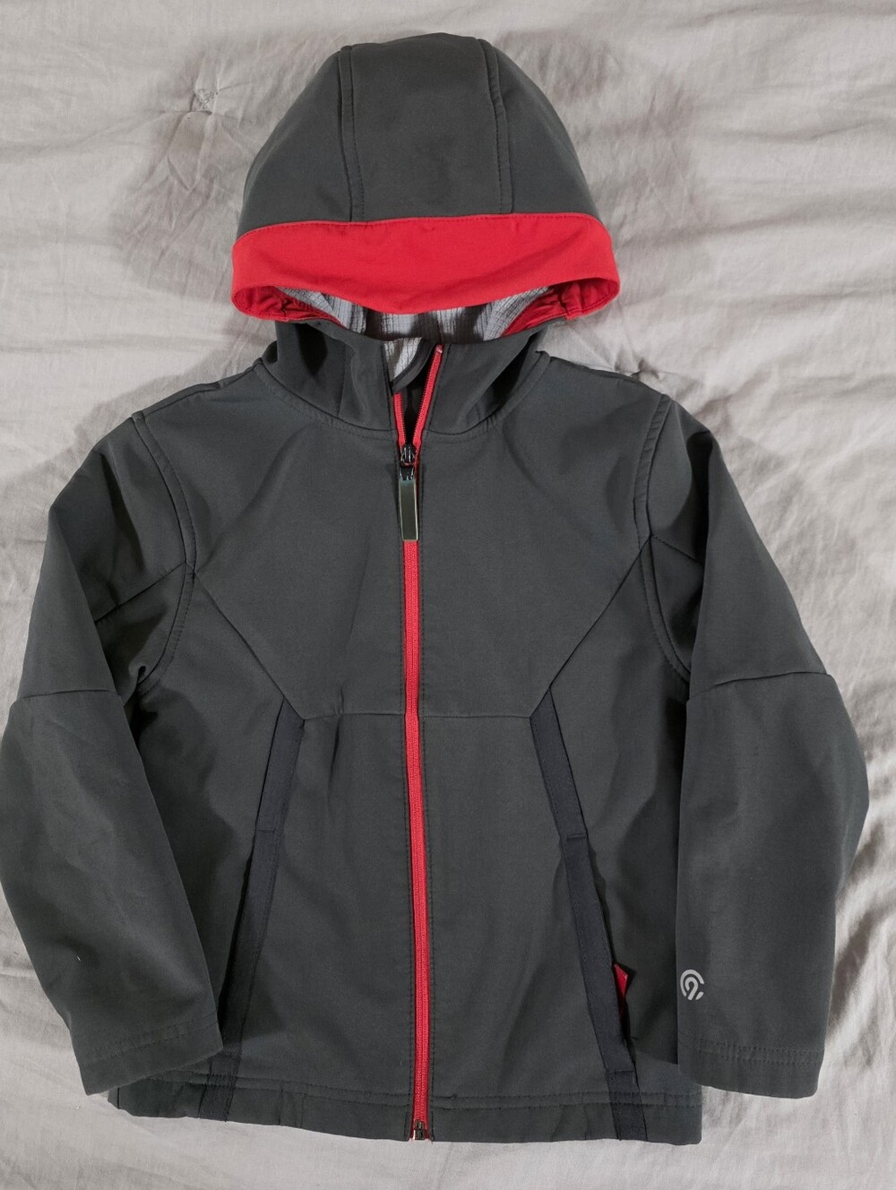 Champion Boys Gray & Red Hooded Jacket Size 6
